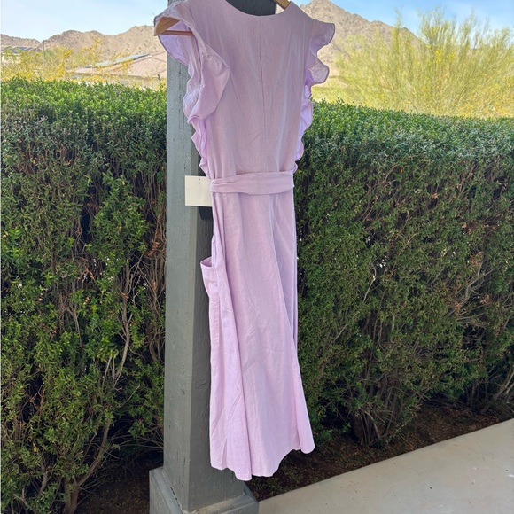 Lulu’s 100% cotton -outer/rayon -lining Lilac Ruffled Sleeveless Dress | M - Picture 7 of 10